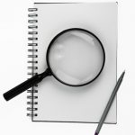 magnifying glass notebook